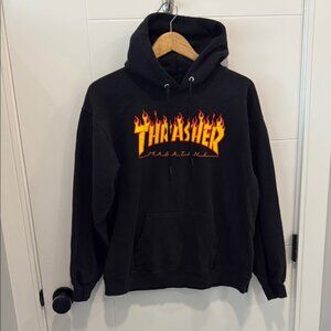 Thrasher Black Sweatshirt Iconic Flame Logo size medium